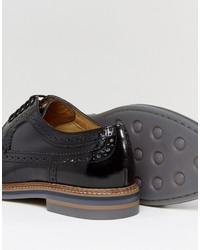 schwarze Leder Brogues von Base London