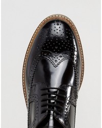 schwarze Leder Brogues von Base London