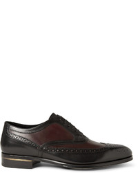 schwarze Leder Brogues von Alexander McQueen