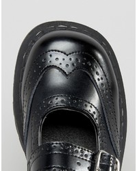 schwarze Leder Brogues von T.U.K.