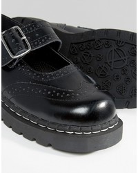 schwarze Leder Brogues von T.U.K.