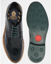 schwarze Leder Brogues von Base London