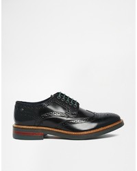 schwarze Leder Brogues von Base London