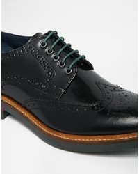 schwarze Leder Brogues von Base London