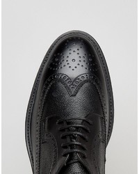 schwarze Leder Brogues von Zign Shoes