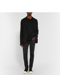 schwarze Leder Chinohose von Rick Owens