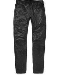 schwarze Leder Chinohose von Rick Owens