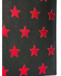 schwarze Leder Clutch Handtasche mit Sternenmuster von Saint Laurent