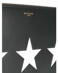 schwarze Leder Clutch Handtasche mit Sternenmuster von Givenchy