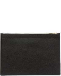 schwarze Leder Clutch Handtasche von Thom Browne