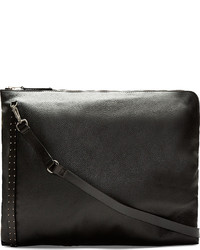 schwarze Leder Clutch Handtasche von Rick Owens