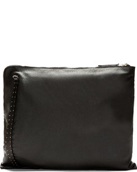 schwarze Leder Clutch Handtasche von Rick Owens