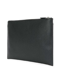 schwarze Leder Clutch Handtasche von Prada