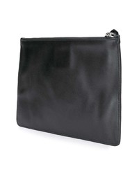 schwarze Leder Clutch Handtasche von Marcelo Burlon County of Milan