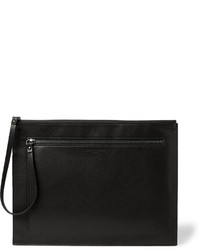 schwarze Leder Clutch Handtasche