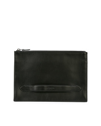 schwarze Leder Clutch Handtasche von Coach