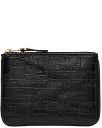 schwarze Leder Clutch Handtasche von Comme des Garcons Wallets