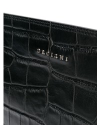 schwarze Leder Clutch Handtasche von Orciani
