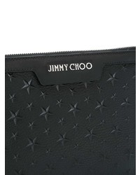 schwarze Leder Clutch Handtasche von Jimmy Choo