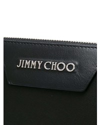 schwarze Leder Clutch Handtasche von Jimmy Choo