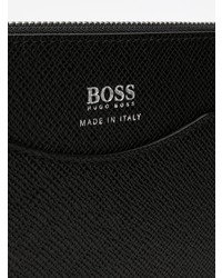 schwarze Leder Clutch Handtasche von BOSS HUGO BOSS
