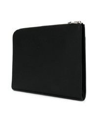 schwarze Leder Clutch Handtasche von Alexander McQueen