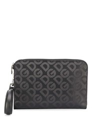 schwarze Leder Clutch Handtasche von Dolce & Gabbana