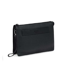 schwarze Leder Clutch Handtasche von Prada