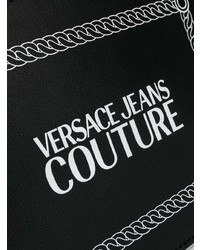 schwarze Leder Clutch Handtasche von Versace Jeans
