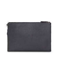 schwarze Leder Clutch Handtasche von Burberry