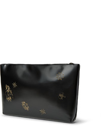 schwarze Leder Clutch Handtasche von Alexander McQueen