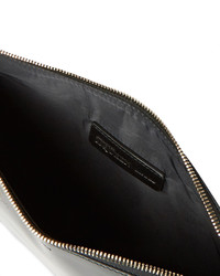 schwarze Leder Clutch Handtasche von Alexander McQueen