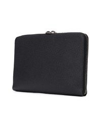 schwarze Leder Clutch Handtasche von Balmain