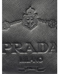 schwarze Leder Clutch Handtasche von Prada