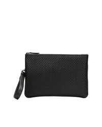 schwarze Leder Clutch Handtasche von Ermenegildo Zegna