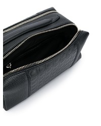 schwarze Leder Clutch Handtasche von Salvatore Ferragamo