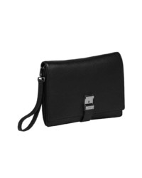 schwarze Leder Clutch Handtasche von Prada