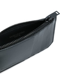 schwarze Leder Clutch Handtasche von Saint Laurent