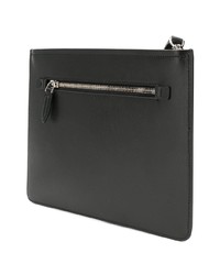 schwarze Leder Clutch Handtasche von Salvatore Ferragamo