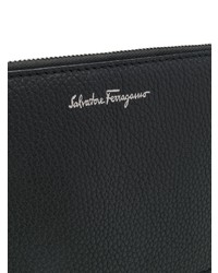 schwarze Leder Clutch Handtasche von Salvatore Ferragamo