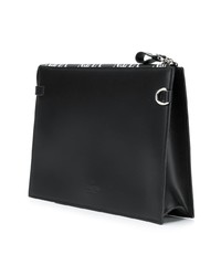 schwarze Leder Clutch Handtasche von Valentino