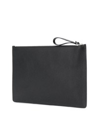 schwarze Leder Clutch Handtasche von Valentino