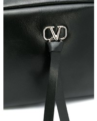 schwarze Leder Clutch Handtasche von Valentino