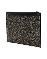 schwarze Leder Clutch Handtasche von Saint Laurent