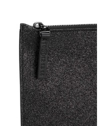 schwarze Leder Clutch Handtasche von Maison Margiela