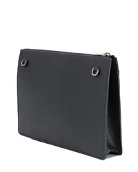 schwarze Leder Clutch Handtasche von Furla