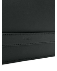 schwarze Leder Clutch Handtasche von Furla