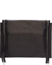 schwarze Leder Clutch Handtasche von Hood by Air