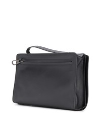 schwarze Leder Clutch Handtasche von Bottega Veneta