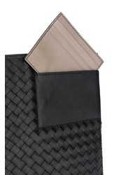 schwarze Leder Clutch Handtasche von Bottega Veneta